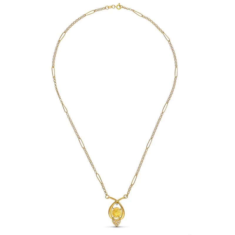 Collier motif cœur amoureux – Or jaune 18 carats | Azuline