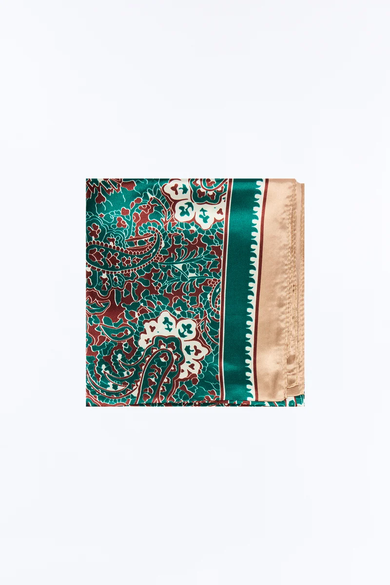 In Love With Paisley Head Scarf - Green/combo
