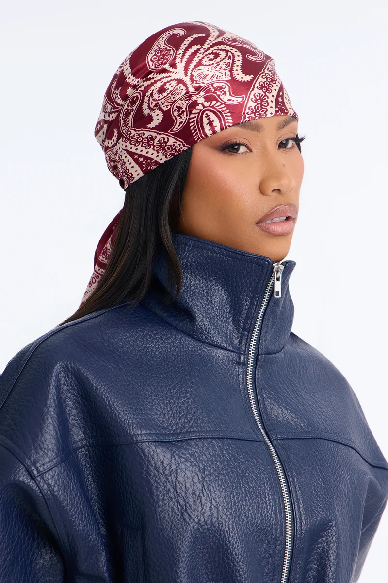 Leave Him On Read Head Scarf - Red/combo