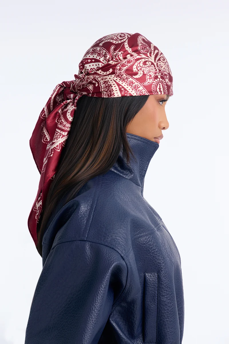Leave Him On Read Head Scarf - Red/combo