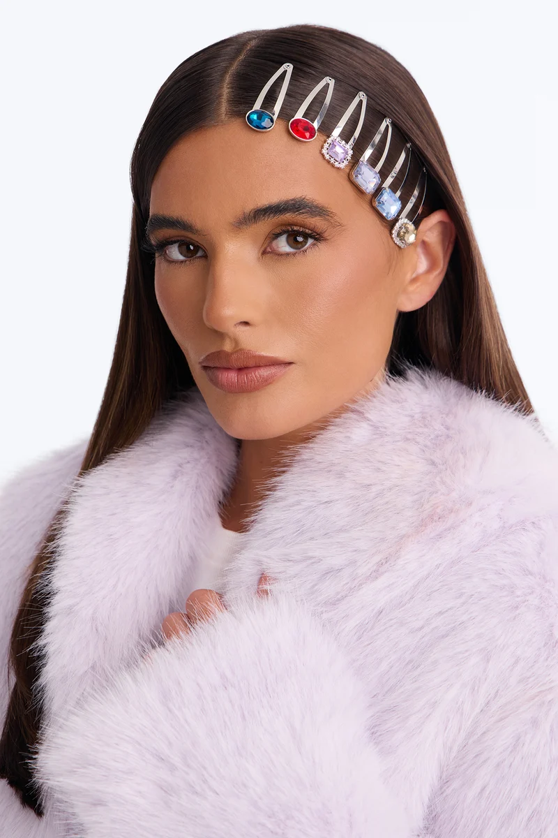 Night Sparkle 6 Piece Hair Clips Set - Multi Color