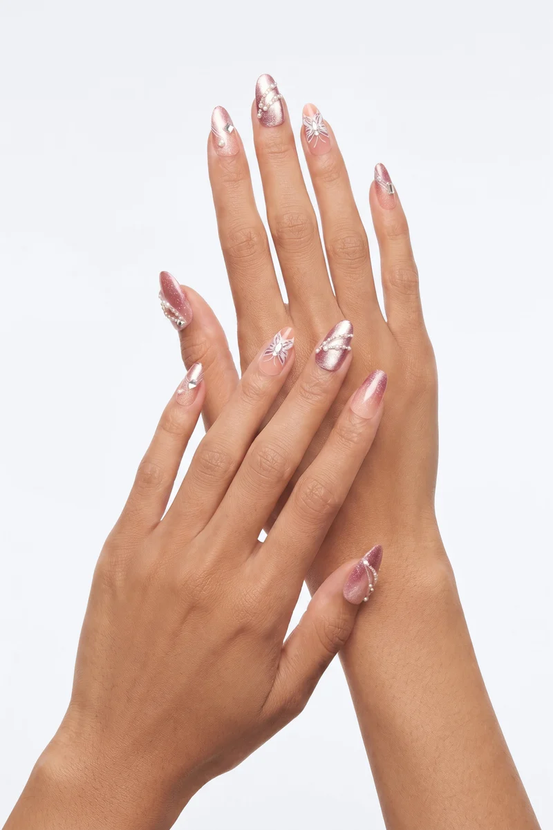 Delicate Wings Press On Nail Set - Pink/combo