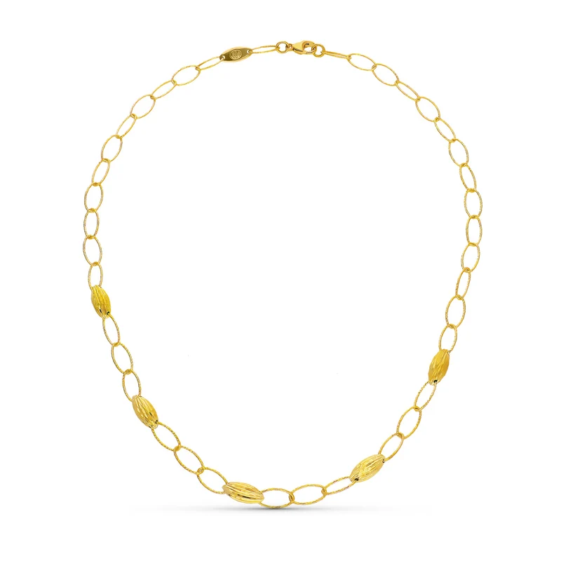 Collier motifs et maillons – Or jaune 18 carats | Azuline