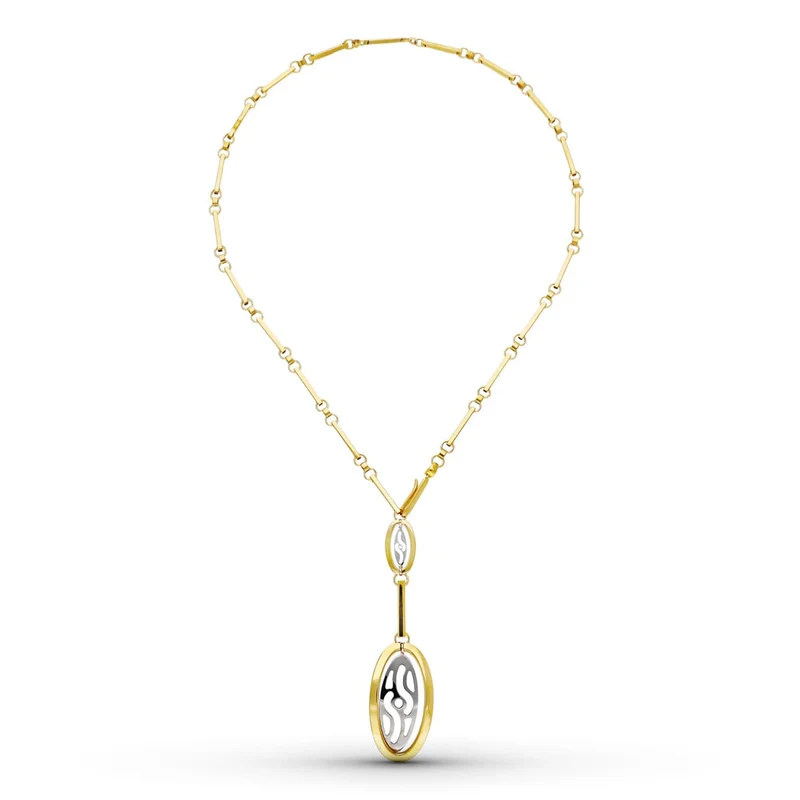 Collier motif ovale bicolore – Or 18 carats | Azuline