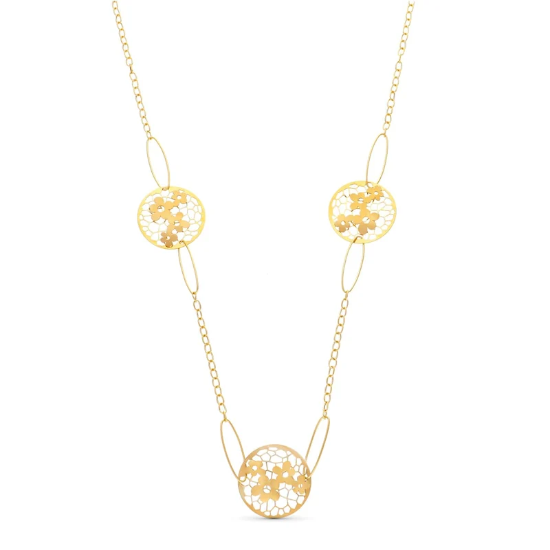 Collier fleur ajourée – Or jaune 18 carats | Azuline