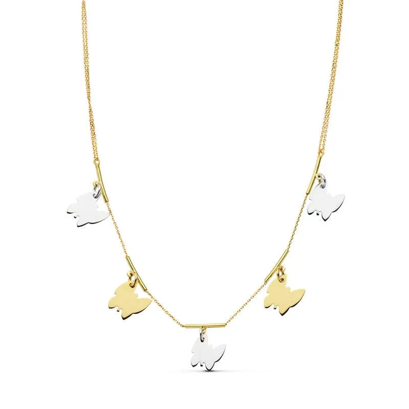 Collier papillons bicolore – Or 18 carats | Azuline