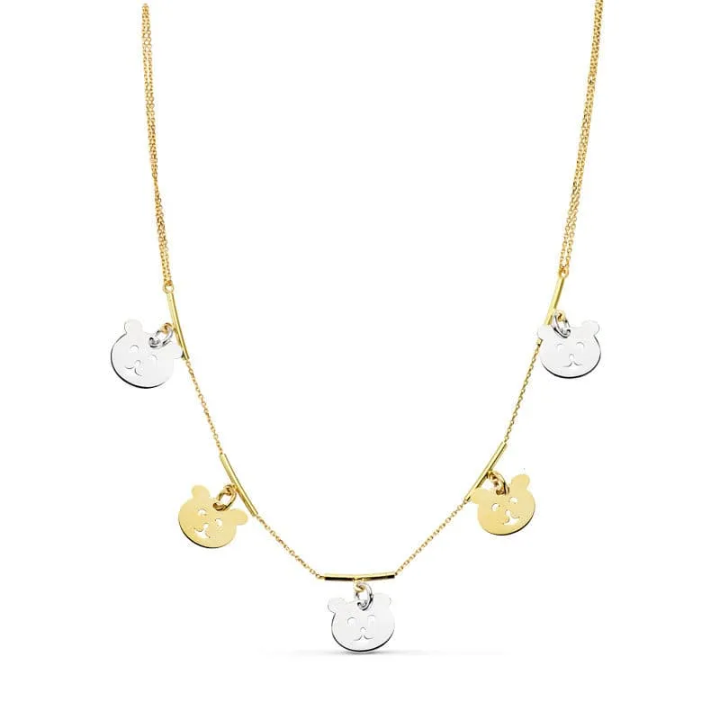 Collier ours bicolore – Or 18 carats | Azuline