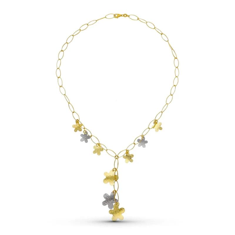 Collier fleurs bicolore – Or 18 carats | Azuline