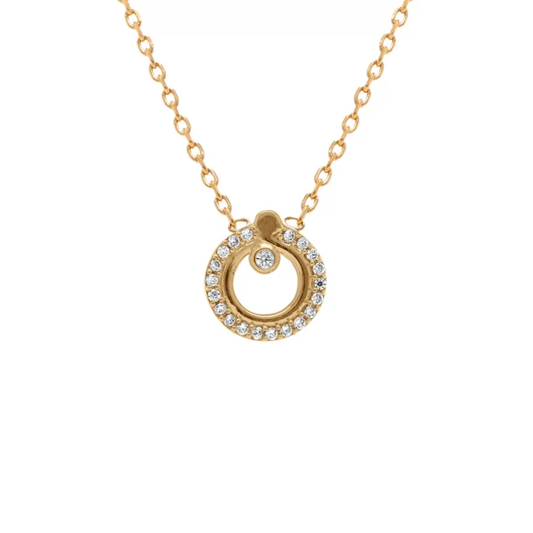 Collier cercle oxydes blancs coloris blanc – Plaqué or | Azuline