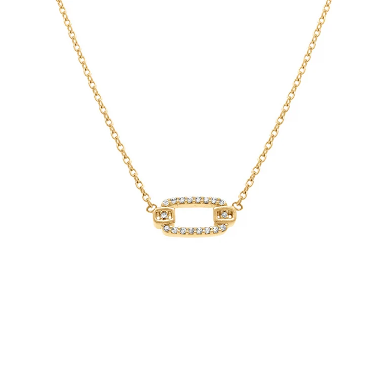 Collier rectangle oxydes blancs – Plaqué or | Azuline
