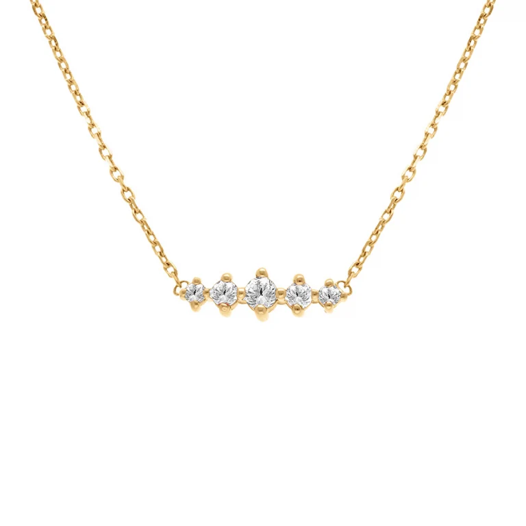 Collier horizontal oxydes blancs – Plaqué or | Azuline
