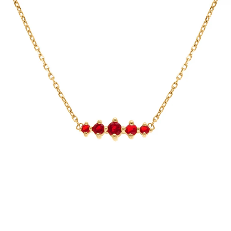Collier oxydes rouges horizontal – Plaqué or | Azuline