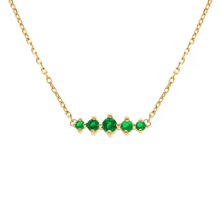 Collier oxydes verts horizontal – Plaqué or | Azuline