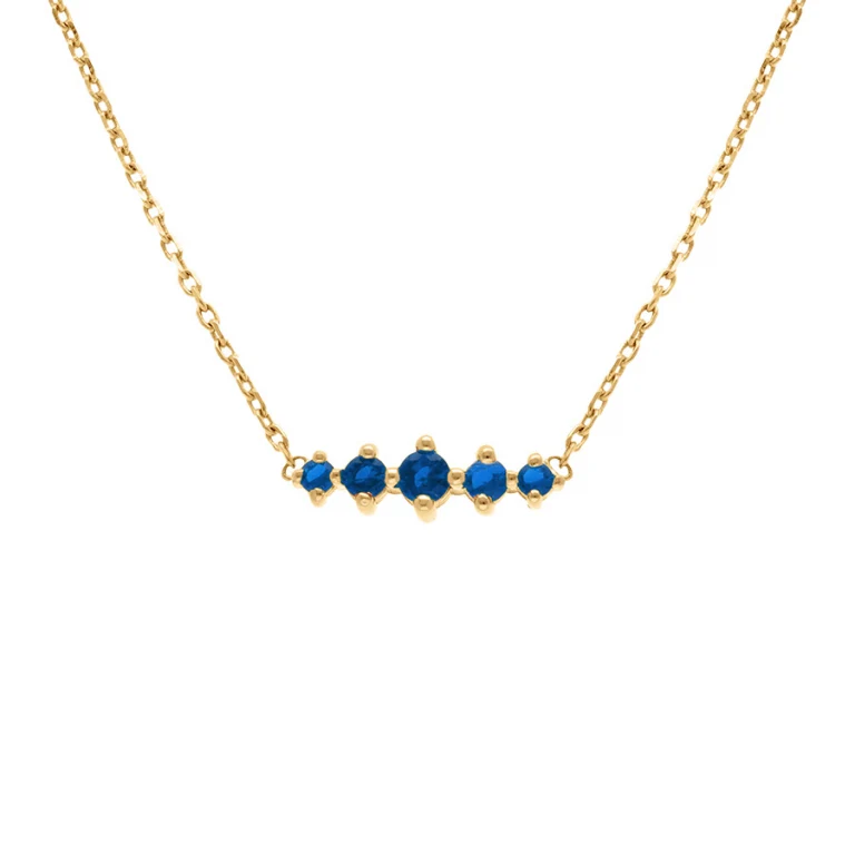 Collier oxydes bleus horizontal – Plaqué or | Azuline