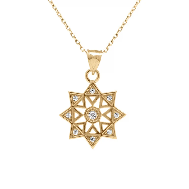 Collier étoile oxydes blancs sertis – Plaqué or | Azuline