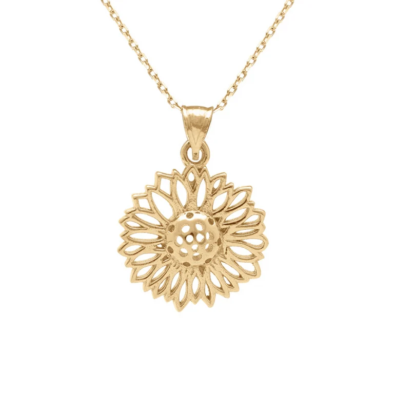 Collier fleur tournesol – Plaqué or | Azuline