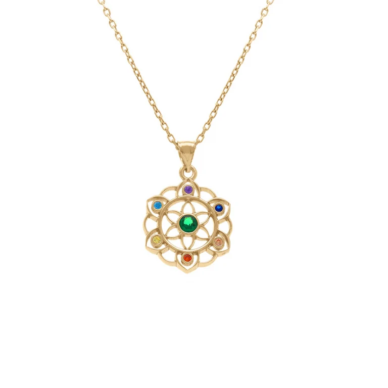 Collier chakra oxydes de couleurs – Plaqué or | Azuline
