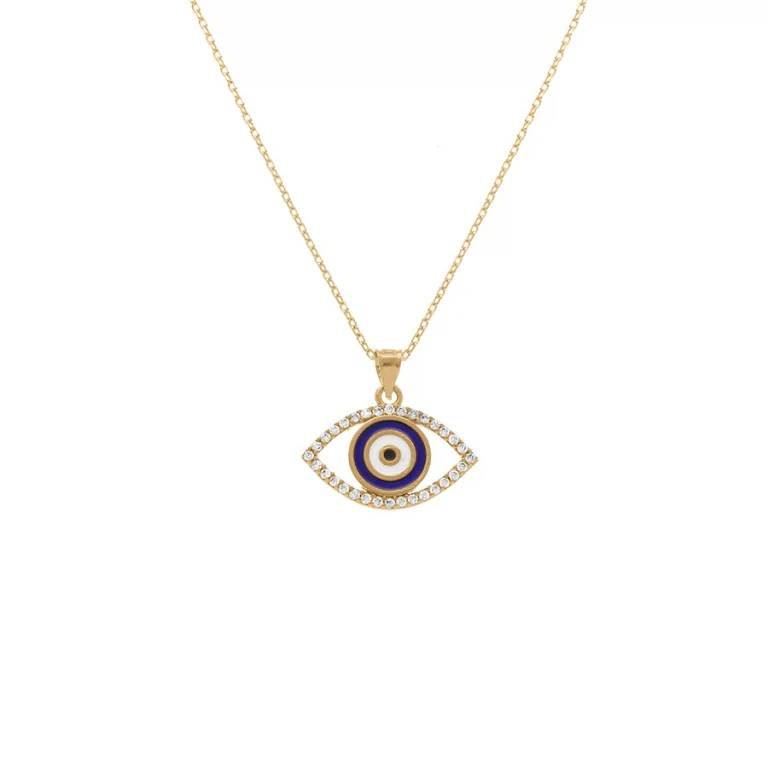 Collier œil de la chance oxydes blancs – Plaqué or | Azuline