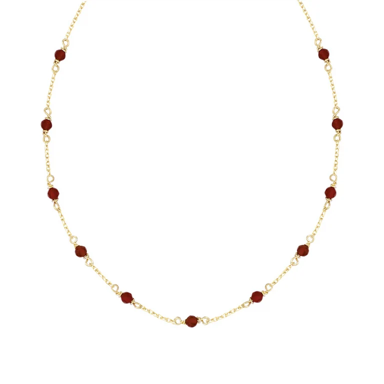 Collier agate rouge foncé – Plaqué or | Azuline