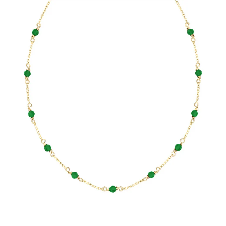 Collier agate verte – Plaqué or | Azuline
