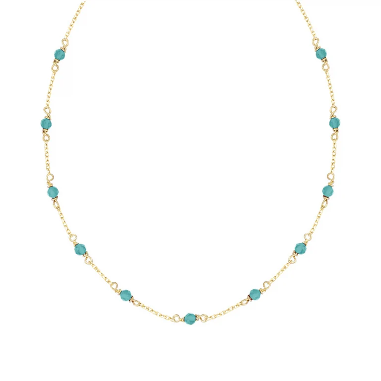 Collier pierre amazonite plaqué or – Plaqué or | Azuline