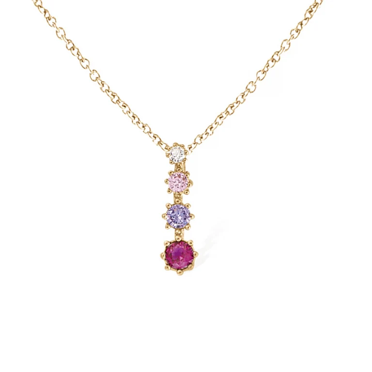 Collier dégradé oxydes de zirconium roses – Plaqué or | Azuline