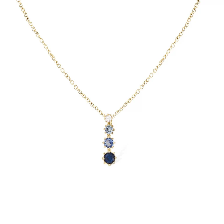 Collier dégradé oxydes bleu – Plaqué or | Azuline