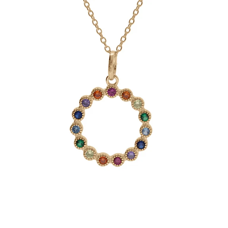 Collier cercle oxydes multicolores – Plaqué or | Azuline