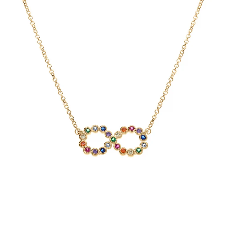 Collier infini oxydes multicolores – Plaqué or | Azuline