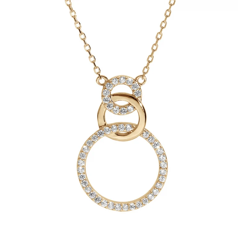 Collier 3 ronds oxydes blancs – Plaqué or | Azuline