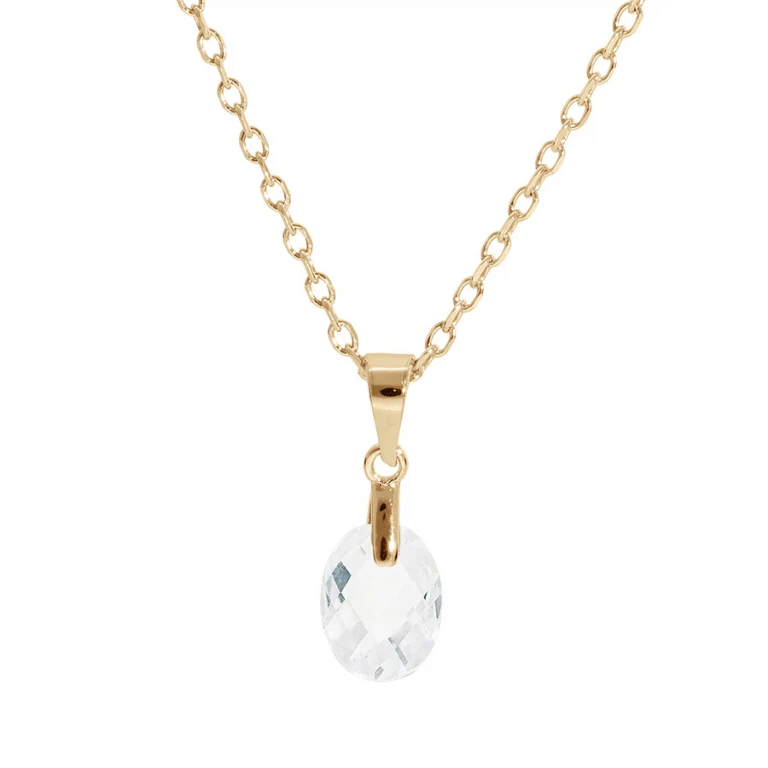 Collier goutte facettée – Plaqué or | Azuline
