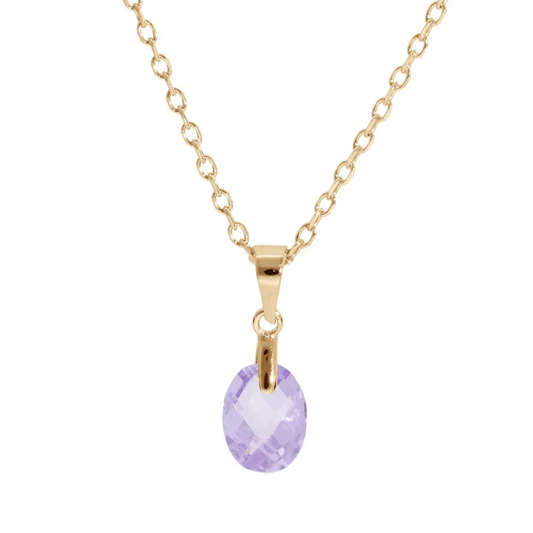Collier goutte oxydes mauves – Plaqué or | Azuline