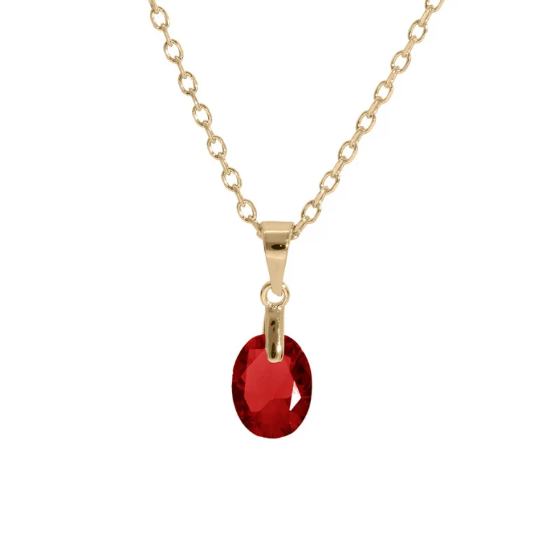 Collier goutte oxyde grenat facetté – Plaqué or | Azuline