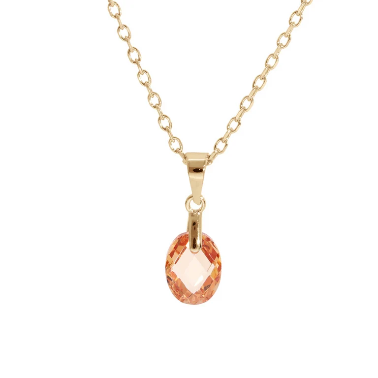 Collier goutte oxydes orangés – Plaqué or | Azuline