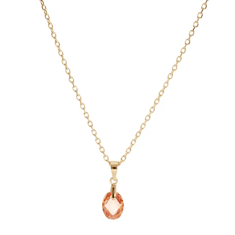 Collier goutte oxydes orangés – Plaqué or | Azuline