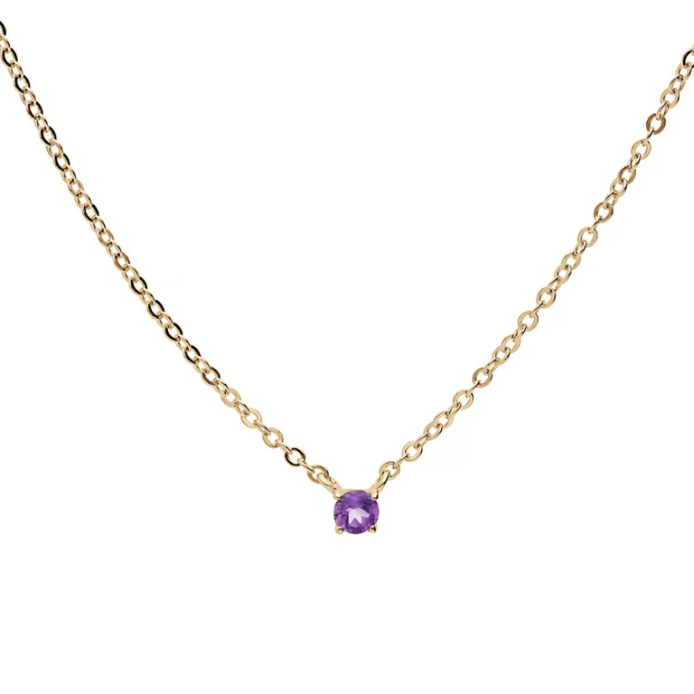 Collier améthyste 3mm – Plaqué or | Azuline