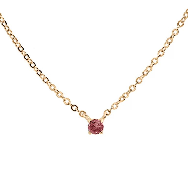 Collier grenat 3 mm – Plaqué or | Azuline