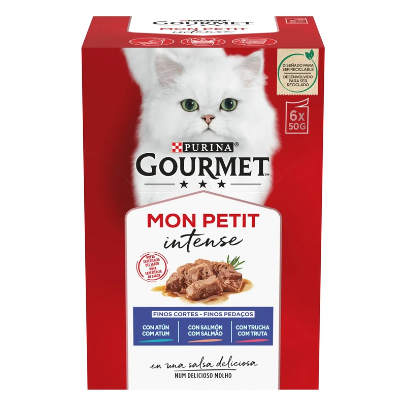 Gourmet Mon Petit Atún, Salmón y Trucha Pack 6x50 g