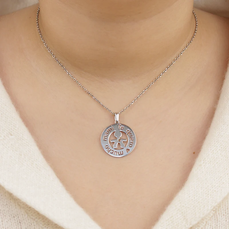 Collar Te quiero Mami Niño de Plata 925