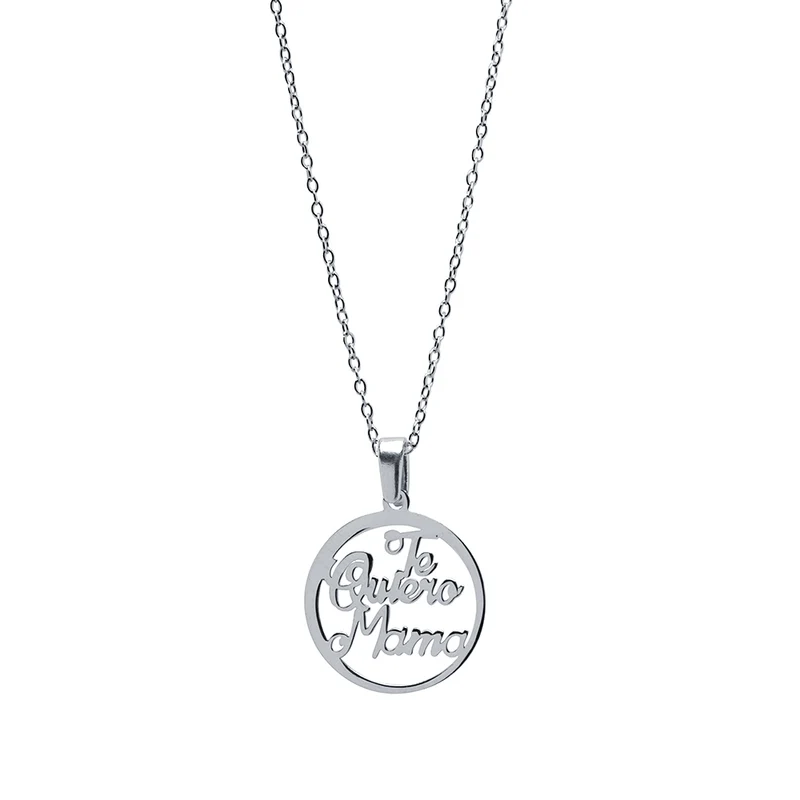 Collar Te quiero Mamá Caligrafía de Plata 925