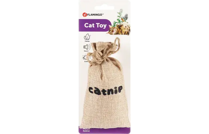 Flamingo Juguete Gato Saco con Catnip 15X9X4,5 cm