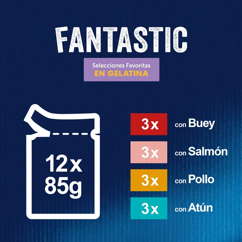 Felix Fantastic Surtido Gelatina Pack 12X85 g
