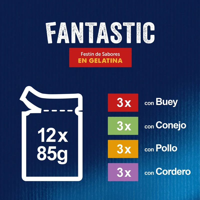 Felix Fantastic Carnes Gelatina Pack 12X85 g