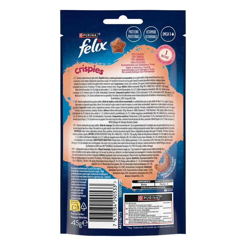Felix Crispies Salmón y Trucha 45 g