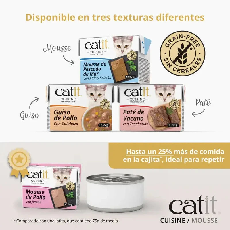 Catit Cuisine Mousse de Pollo con Jamón 90 g