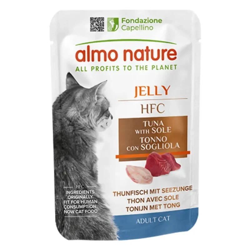 Almo Nature Cat Hfc Pouche Jelly 55 g Filete de Atún y Lenguado