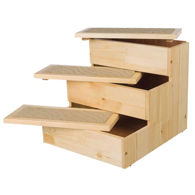 ESCALERA DE MADERA PARA PERROS Y GATOS