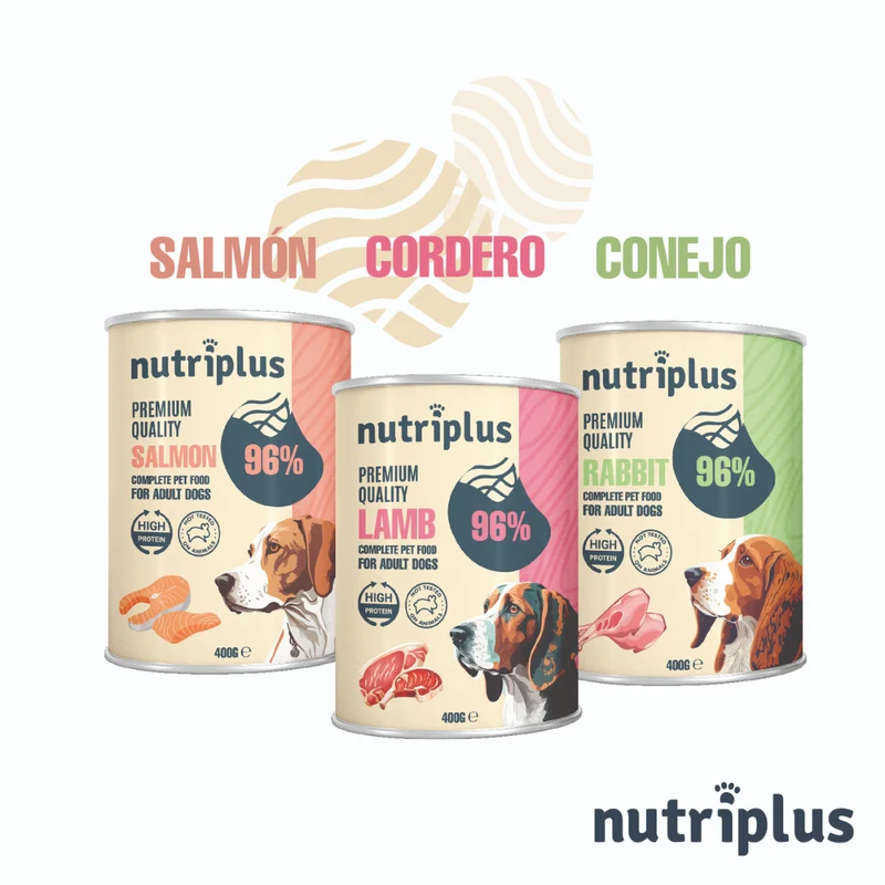 NUTRIPLUS PERROS COMIDA HUMEDA SALMÓN 6x400 GR