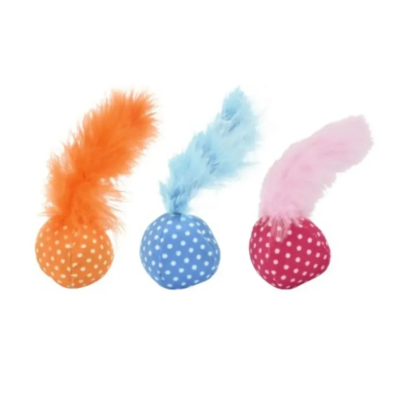 Juguete Gato Pelota Topos con Pluma