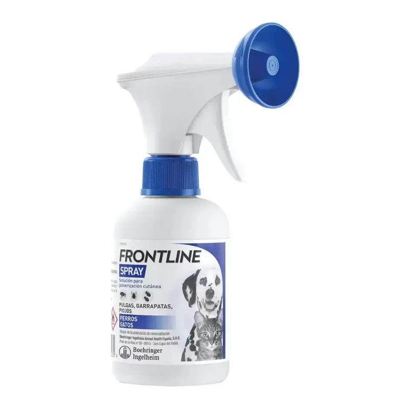 Frontline Spray Antiparasitario para Perros y Gatos | Elimina Pulgas, Garrapatas y Piojos